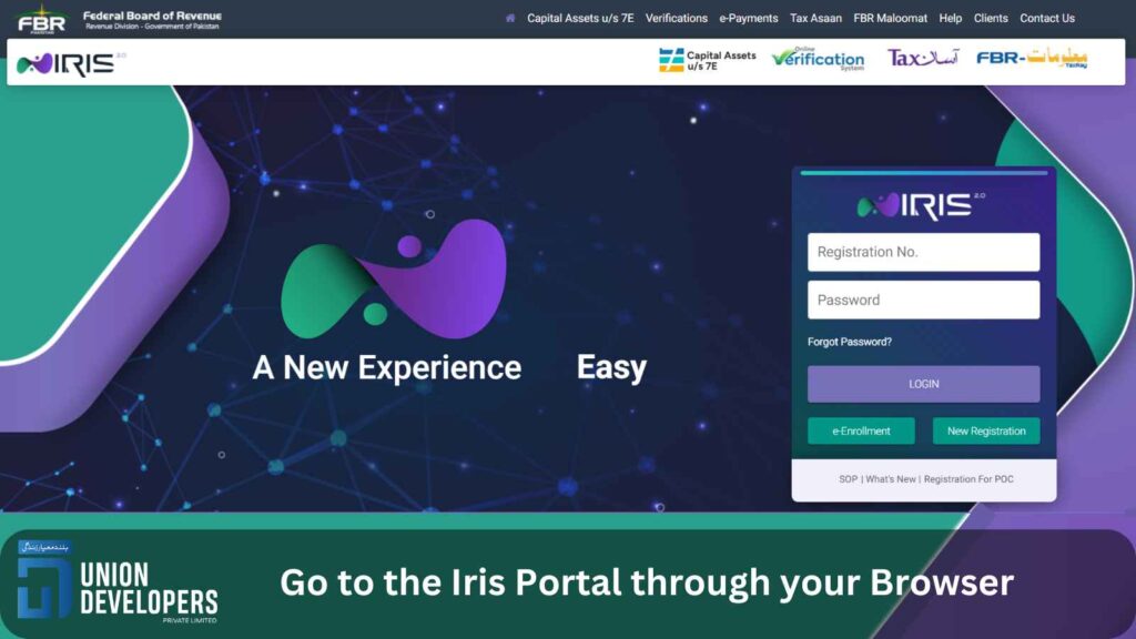 Go to the Iris Portal through your Browser