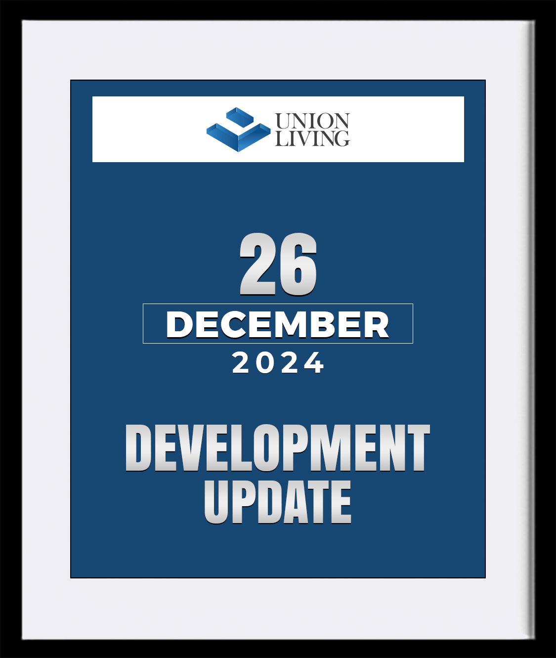 26-December Developmennt updates of UnionLiving